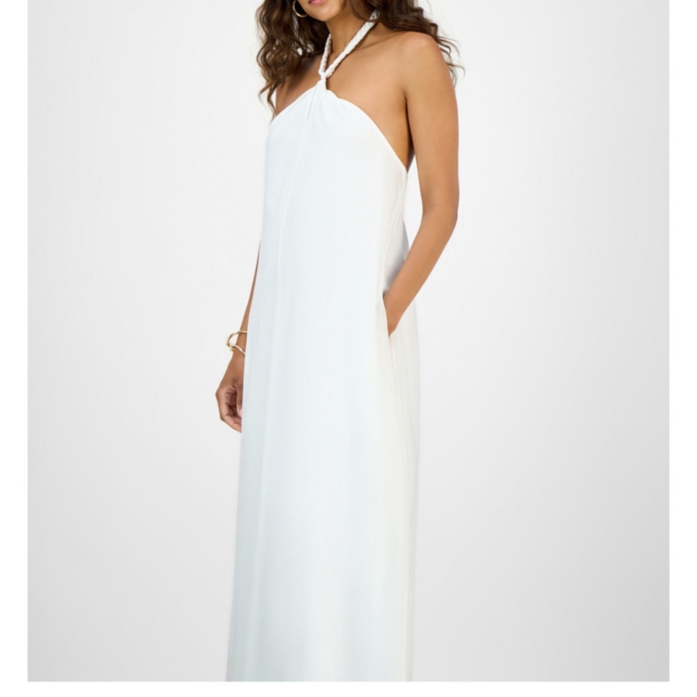 INC International Concepts Elegant White Halter Maxi Dress - Picture 4 of 4